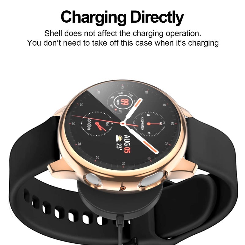 BHARVEST [8 Pack] Screen Protector Case Compatible with Samsung Galaxy Watch Active 2 44mm, Flexible TPU Plated All Round Scratch Resistant Protective Bumper Case (8 Colors, Active 2 44mm) - Image 5